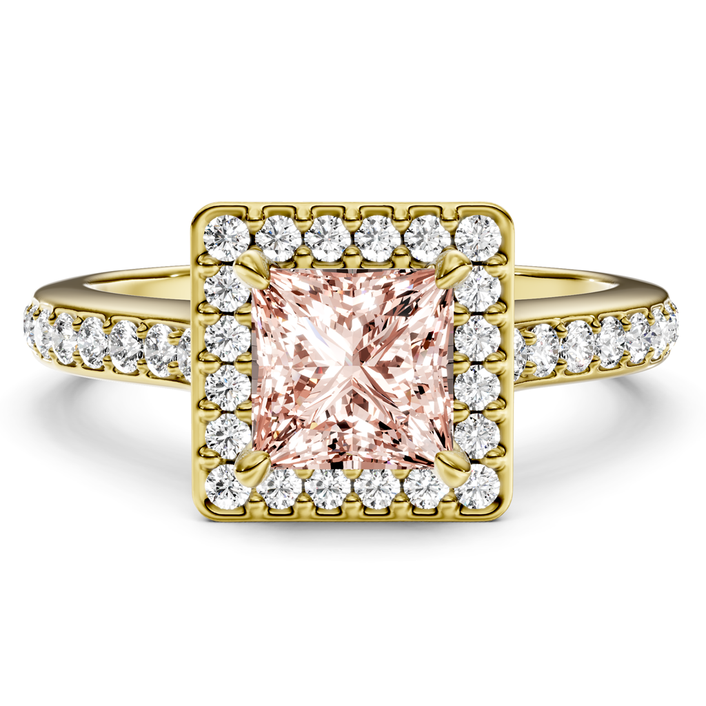 1.40-4.40 CT Princess & Round Cut Fancy Pink Diamonds - Engagement Ring