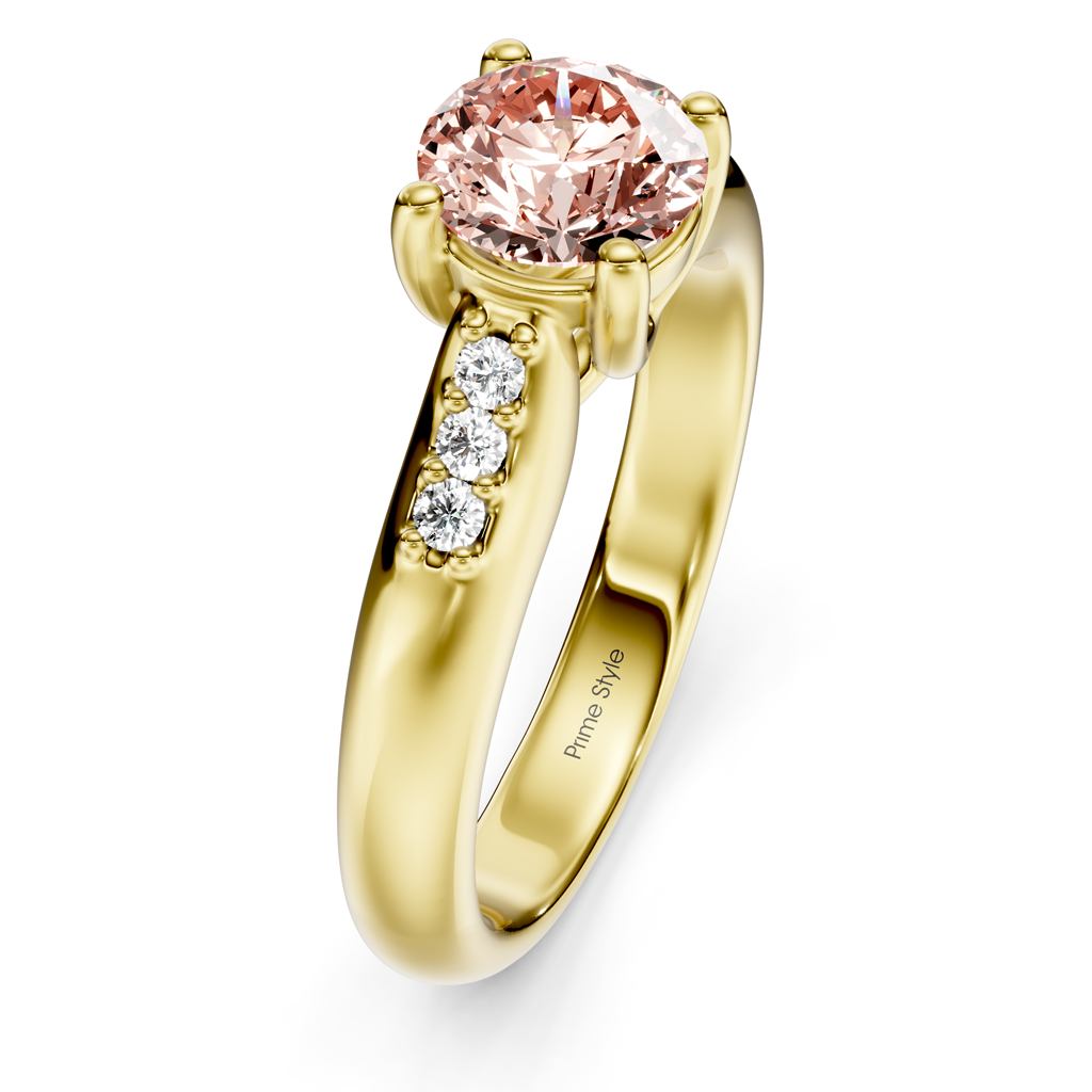 1.10-4.10 CT Round Cut Fancy Pink Diamonds - Engagement Ring