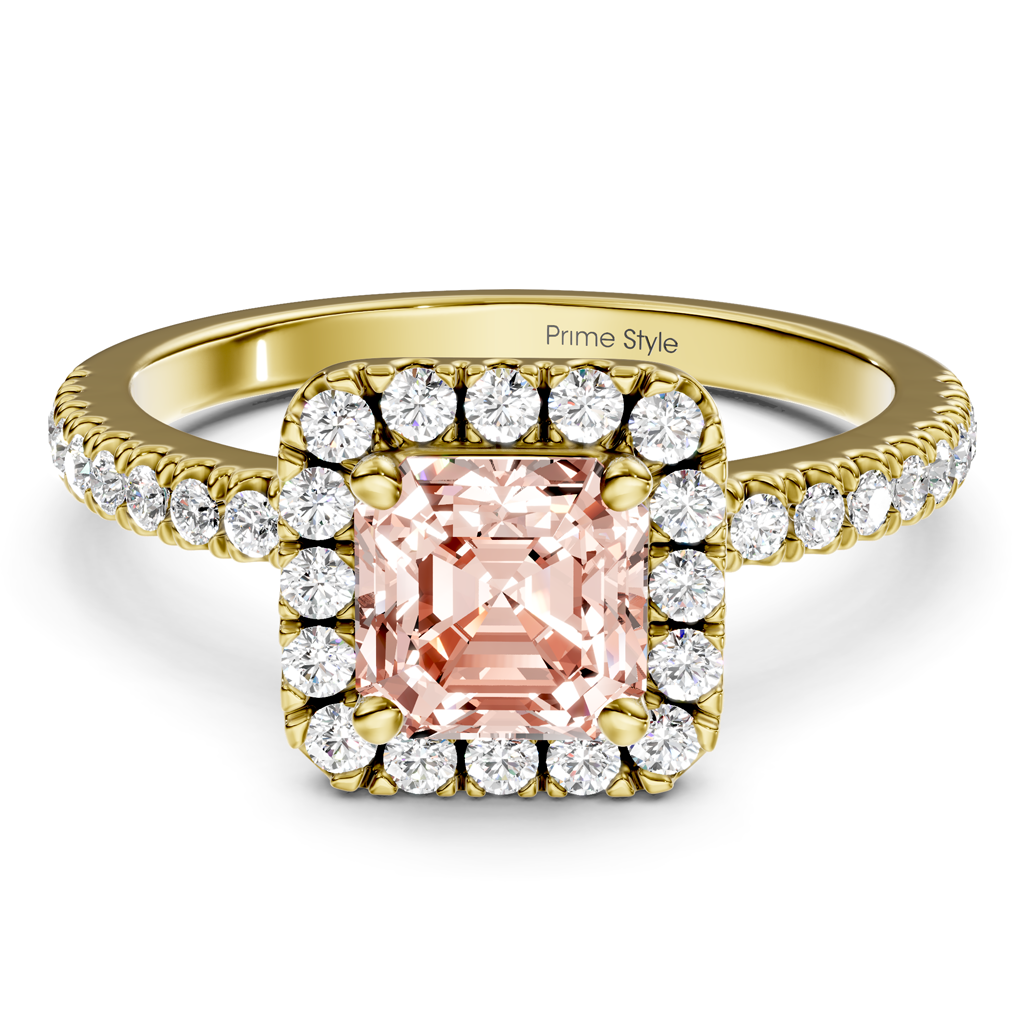 1.45-4.45 CT Ascher & Round Cut Fancy Pink Diamonds - Engagement Ring