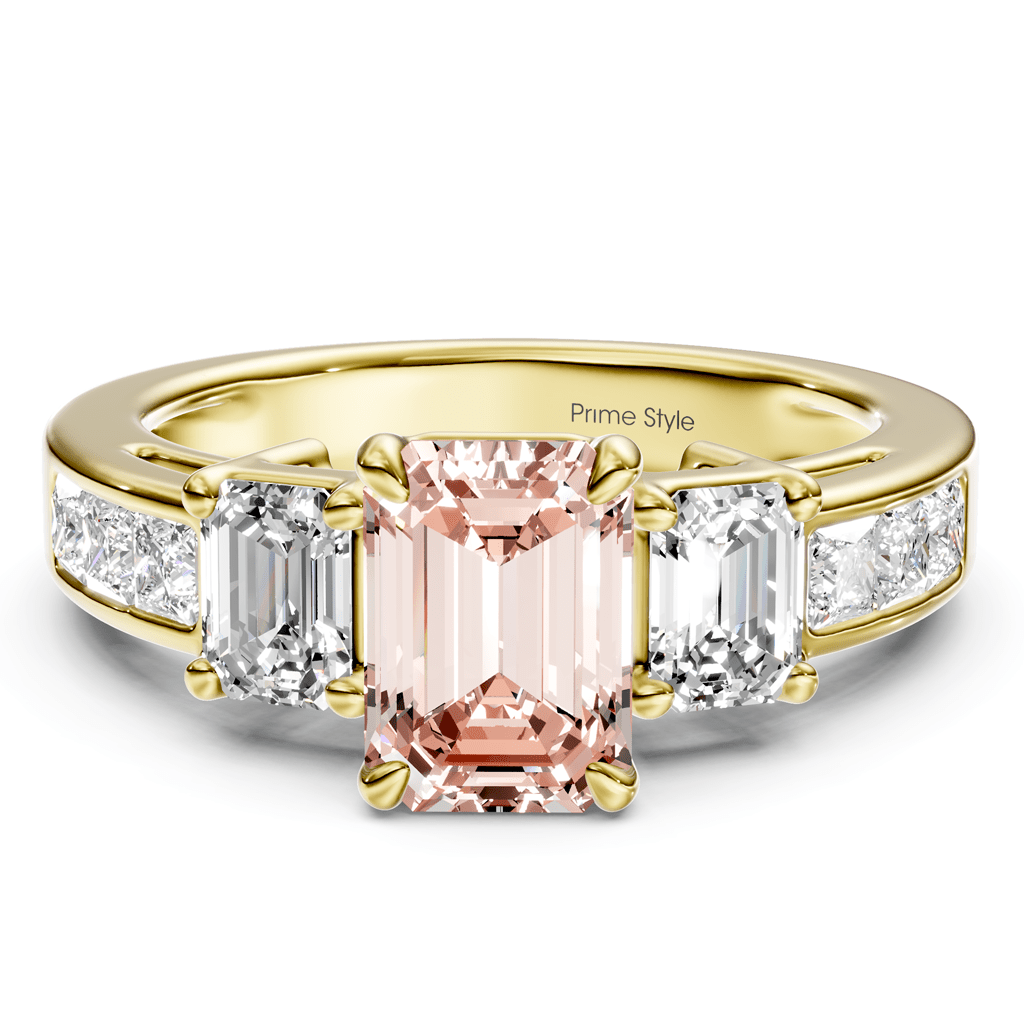 2.20 - 5.20 CT Emerald & Princess Cut Fancy Pink Diamonds - Engagement Ring - Primestyle.com