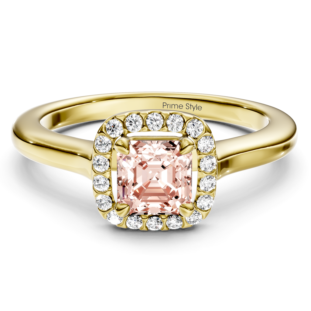 1.15-4.15 CT Ascher & Round Cut Fancy Pink Diamonds - Engagement Ring