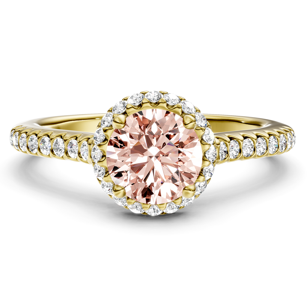 1.30-4.30 CT Round Cut Fancy Pink Diamonds - Engagement Ring