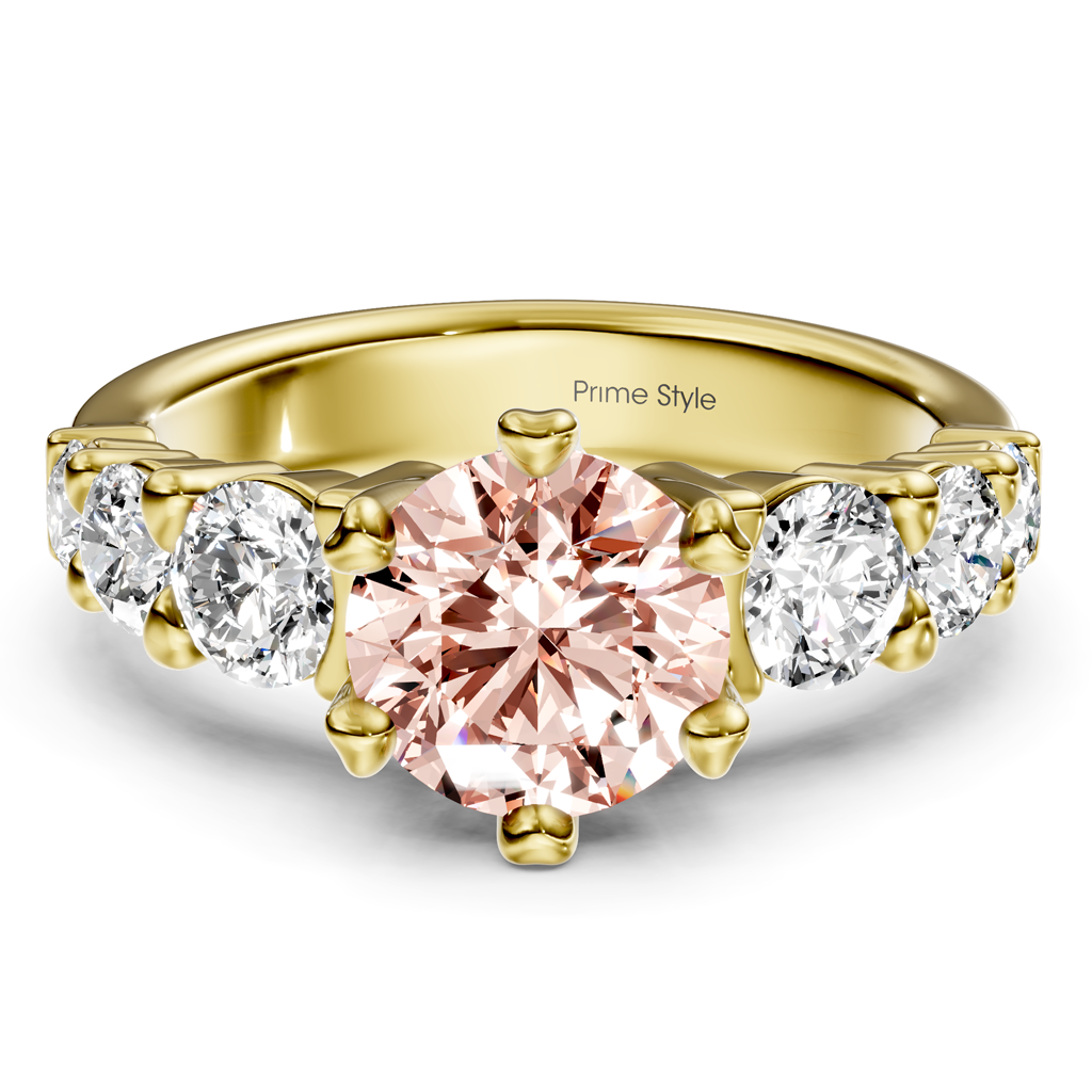 2.05-5.05 CT Round Cut Fancy Pink Diamonds - Engagement Ring