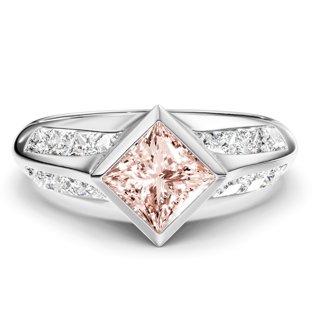 2.00-5.00 CT Princess Cut Fancy Pink Diamonds - Engagement Ring