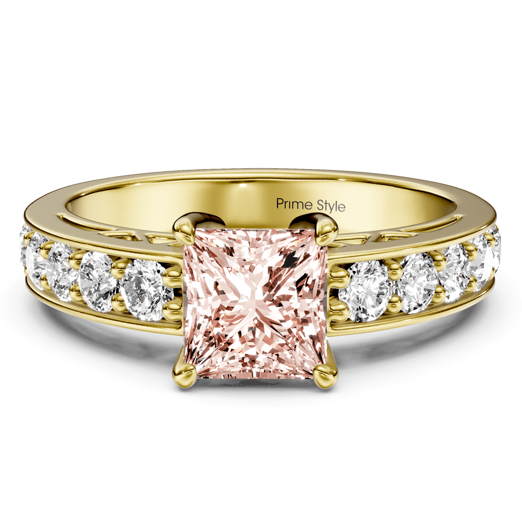 1.50-4.50 CT Princess & Round Cut Fancy Pink Diamonds - Engagement Ring