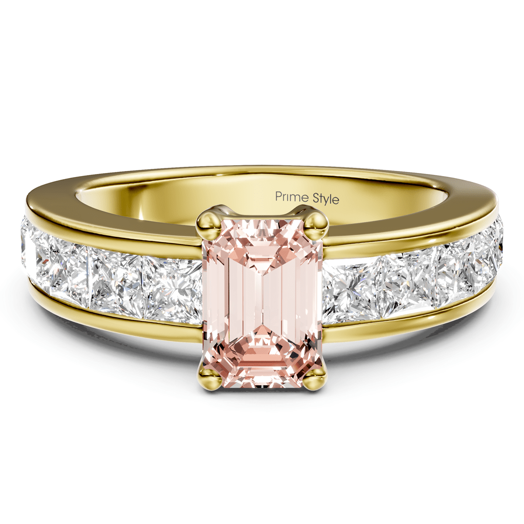 2.50 - 5.50 CT Emerald & Princess Cut Fancy Pink Diamonds - Engagement Ring - Primestyle.com