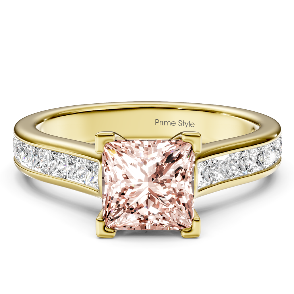 1.80-4.80 CT Princess Cut Fancy Pink Diamonds - Engagement Ring