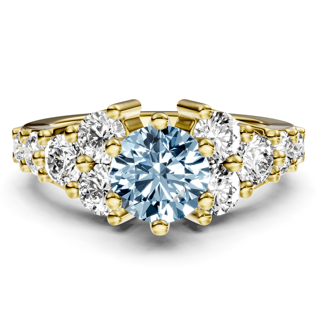 2.40 - 5.40 CT Round Cut Fancy Blue Diamonds - Engagement Ring - Primestyle.com