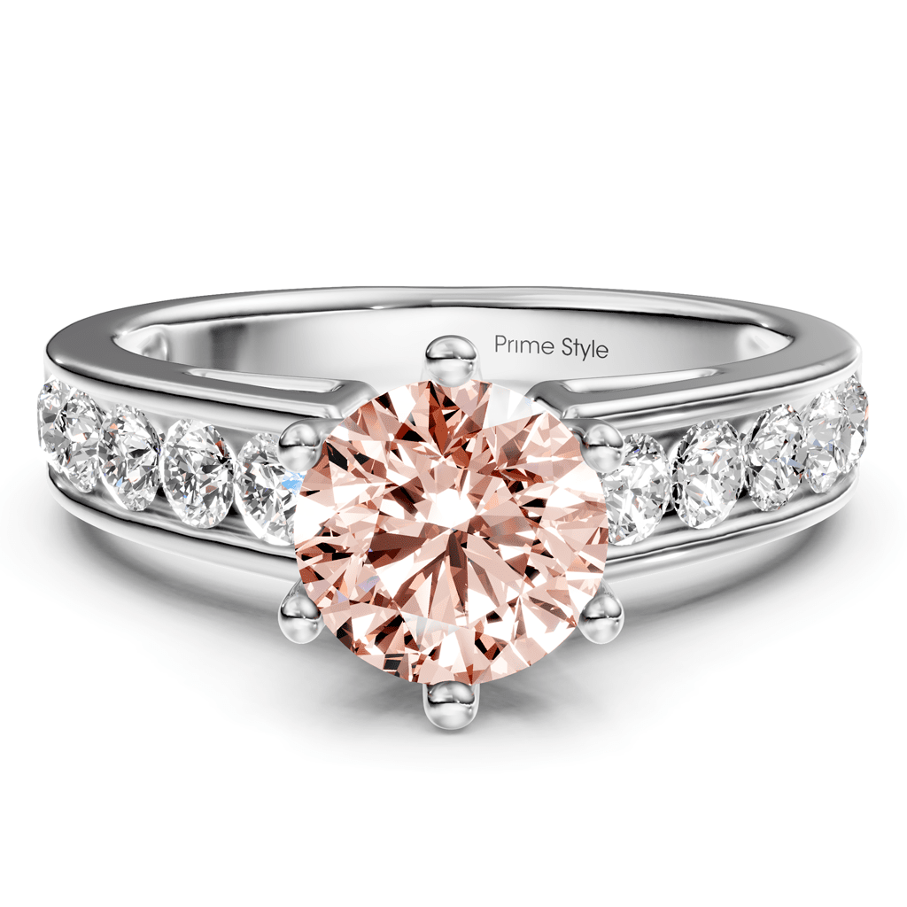 1.65 - 4.65 CT Round Cut Fancy Pink Diamonds - Engagement Ring - Primestyle.com