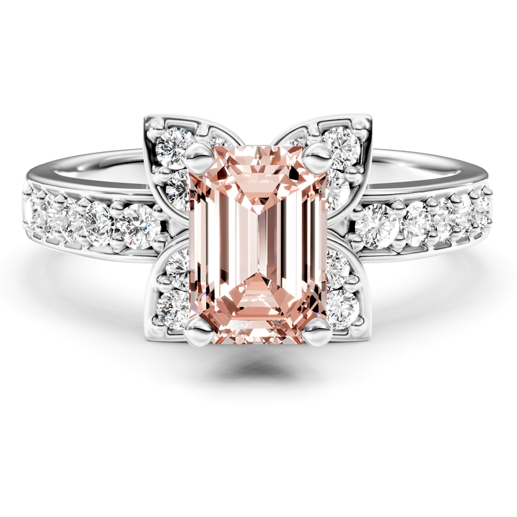 1.40-4.40 CT Emerald & Round Cut Fancy Pink Diamonds - Engagement Ring