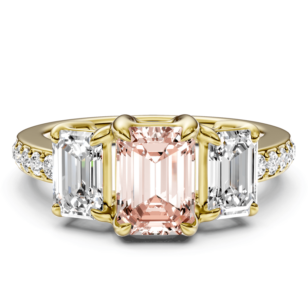 2.15 - 5.15 CT Emerald & Round Cut Fancy Pink Diamonds - Engagement Ring - Primestyle.com