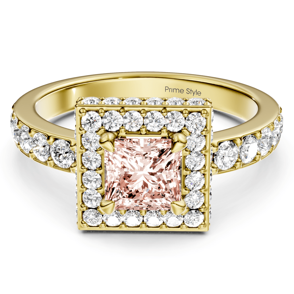 2.00 - 5.00 CT Princess & Round Cut Fancy Pink Diamonds - Engagement Ring - Primestyle.com