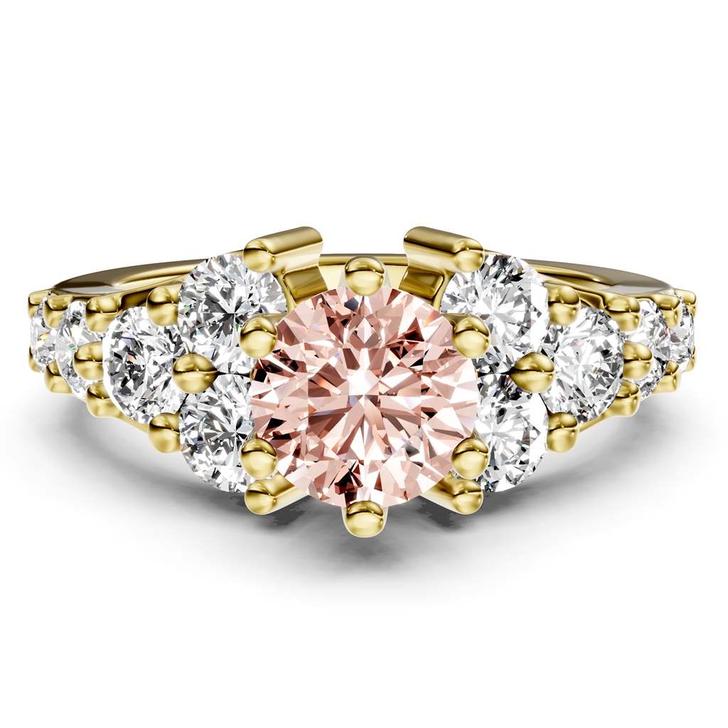 2.40-5.40 CT Round Cut Fancy Pink Diamonds - Engagement Ring