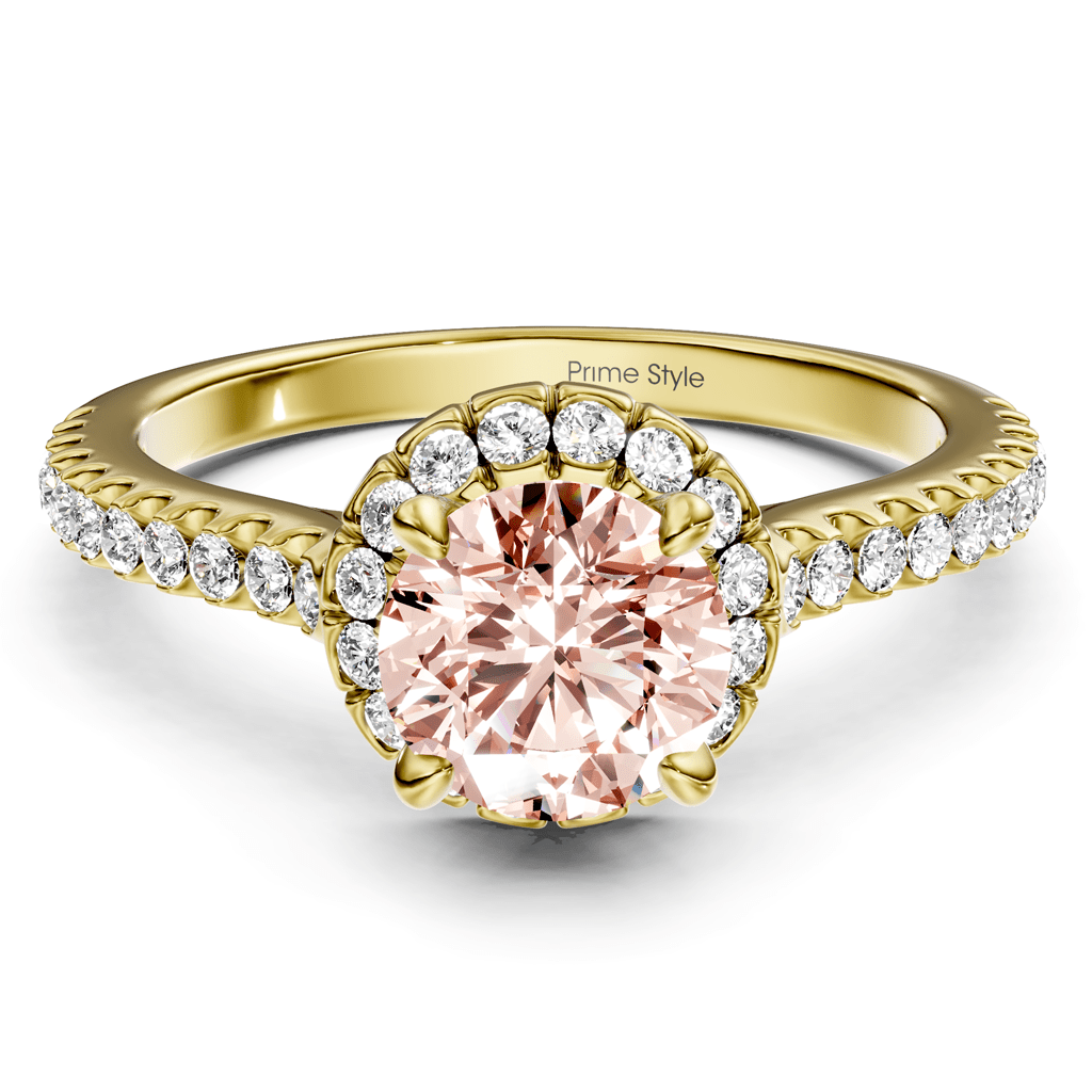 1.35 - 4.35 CT Round Cut Fancy Pink Diamonds - Engagement Ring - Primestyle.com