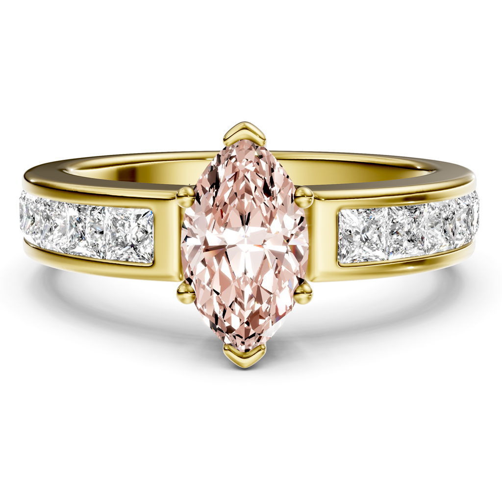 1.90-4.90 CT Princess Cut Fancy Pink Diamonds - Engagement Ring