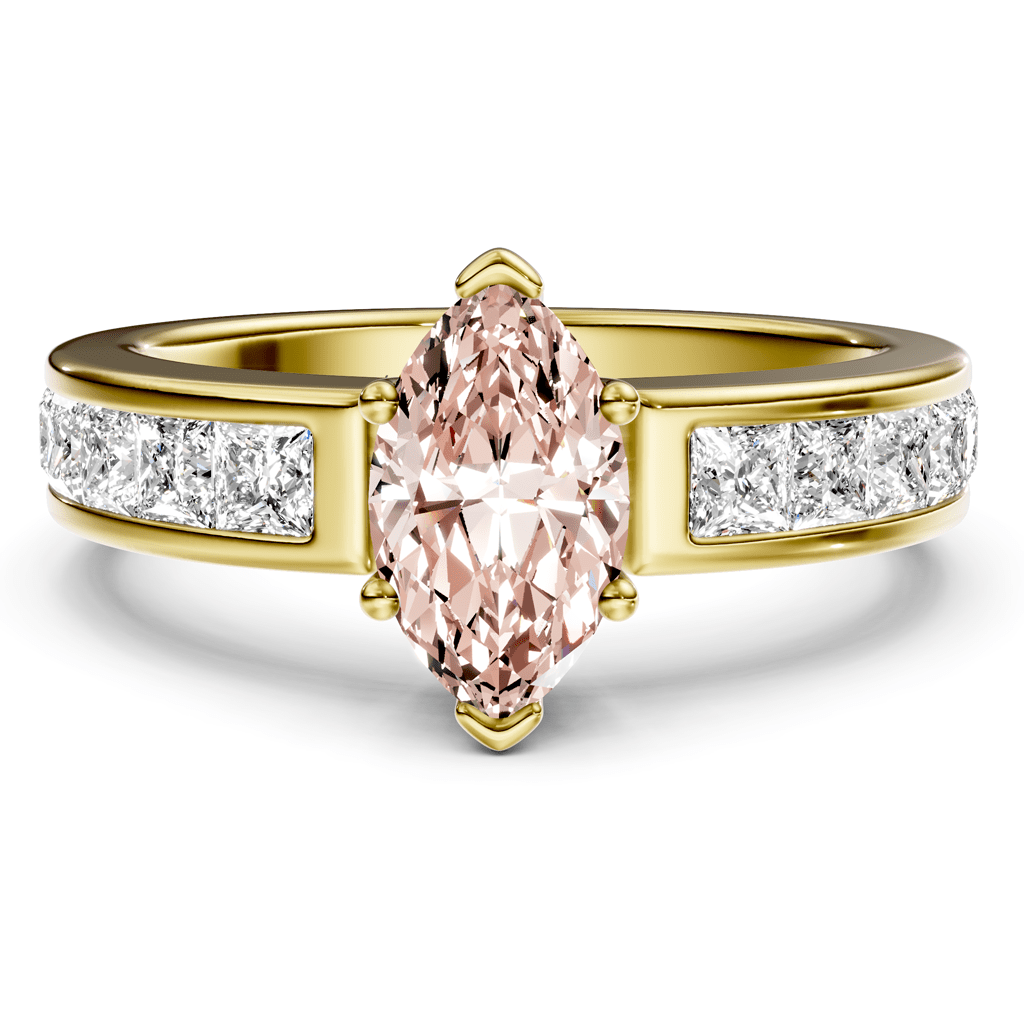 1.90-4.90 CT Princess Cut Fancy Pink Diamonds - Engagement Ring