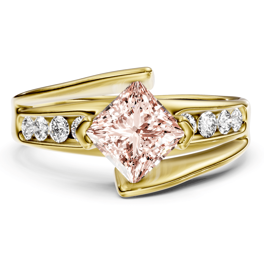 1.25 - 4.25 CT Princess & Round Cut Fancy Pink Diamonds - Engagement Ring - Primestyle.com