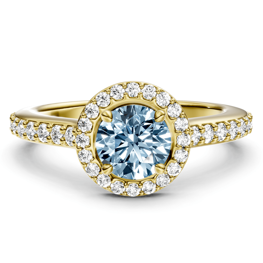 1.40 - 4.40 CT Round Cut Fancy Blue Diamonds - Engagement Ring - Primestyle.com