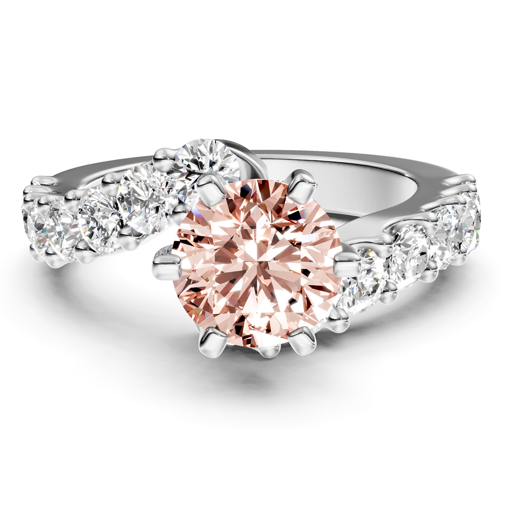 2.30-5.30 CT Round Cut Fancy Pink Diamonds - Engagement Ring
