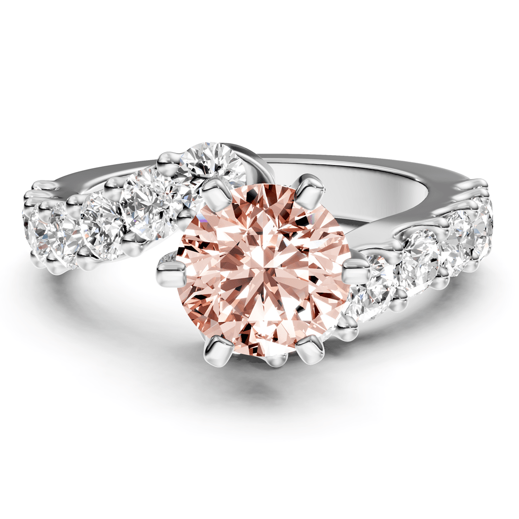 2.30 - 5.30 CT Round Cut Fancy Pink Diamonds - Engagement Ring - Primestyle.com