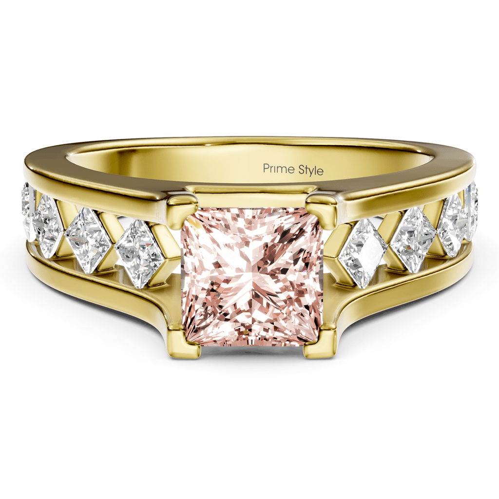 1.80 - 4.80 CT Princess Cut Fancy Pink Diamonds - Engagement Ring - Primestyle.com