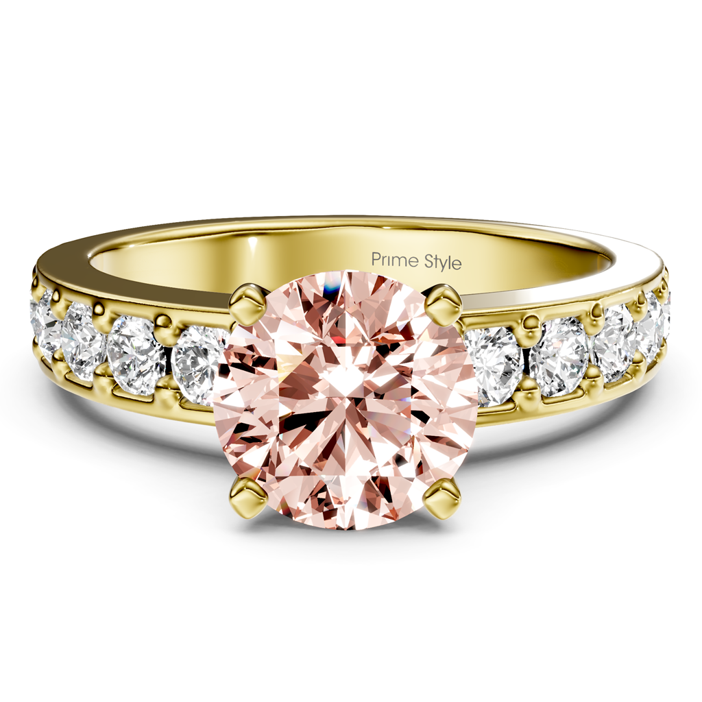 1.80-4.80 CT Round Cut Fancy Pink Diamonds - Engagement Ring