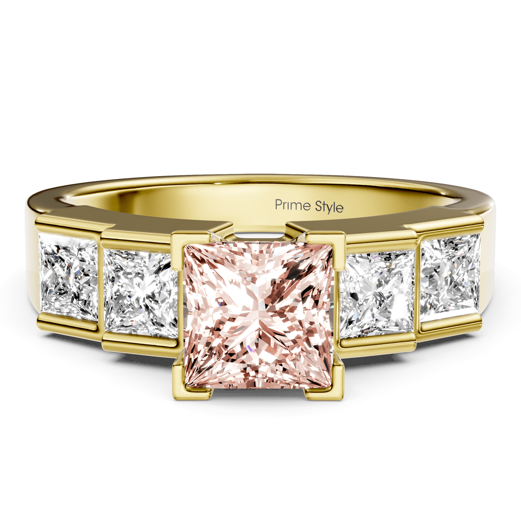 1.80 - 4.80 CT Princess Cut Fancy Pink Diamonds - Engagement Ring - Primestyle.com