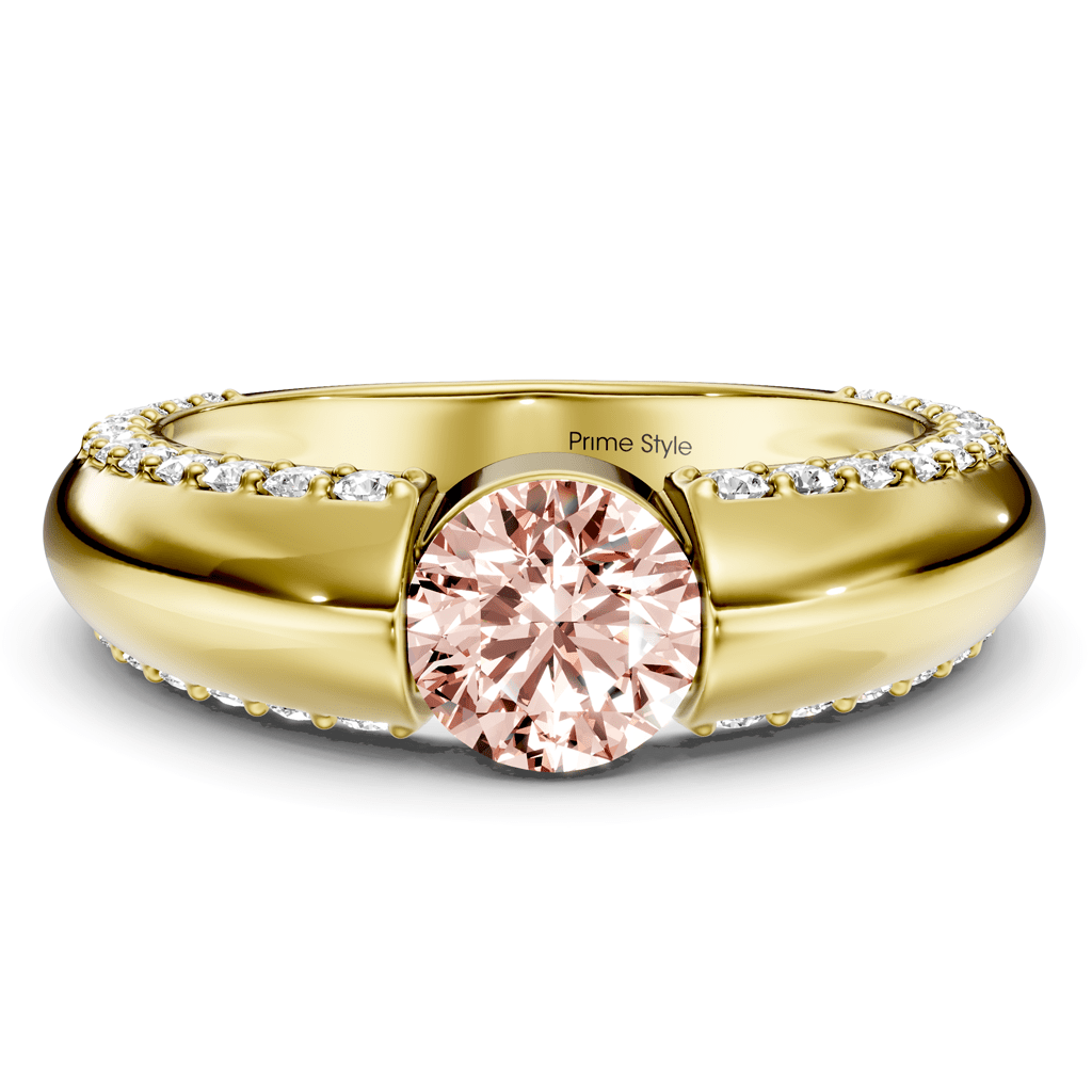 1.65 - 4.65 CT Round Cut Fancy Pink Diamonds - Engagement Ring - Primestyle.com
