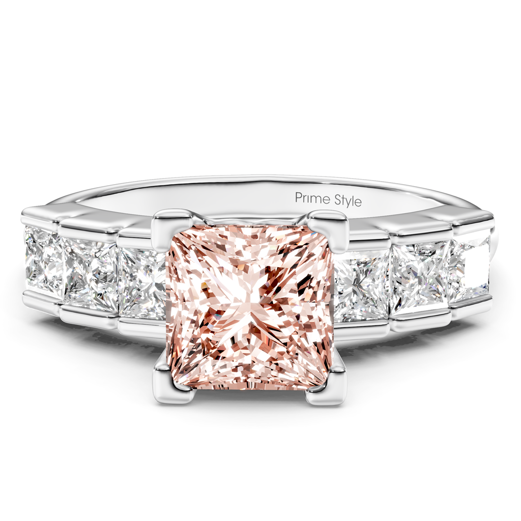 1.80-4.80 CT Princess Cut Fancy Pink Diamonds - Engagement Ring