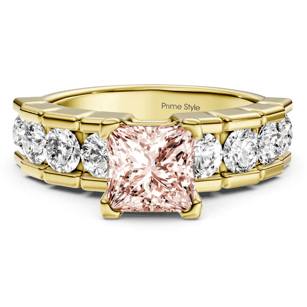 2.05 - 5.05 CT Princess & Round Cut Fancy Pink Diamonds - Engagement Ring - Primestyle.com