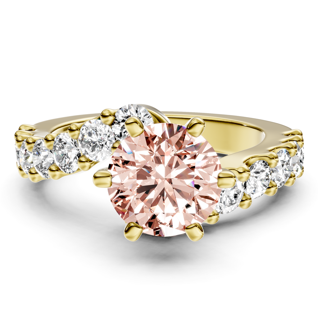 2.30-5.30 CT Emerald & Round Cut Fancy Pink Diamonds - Engagement Ring