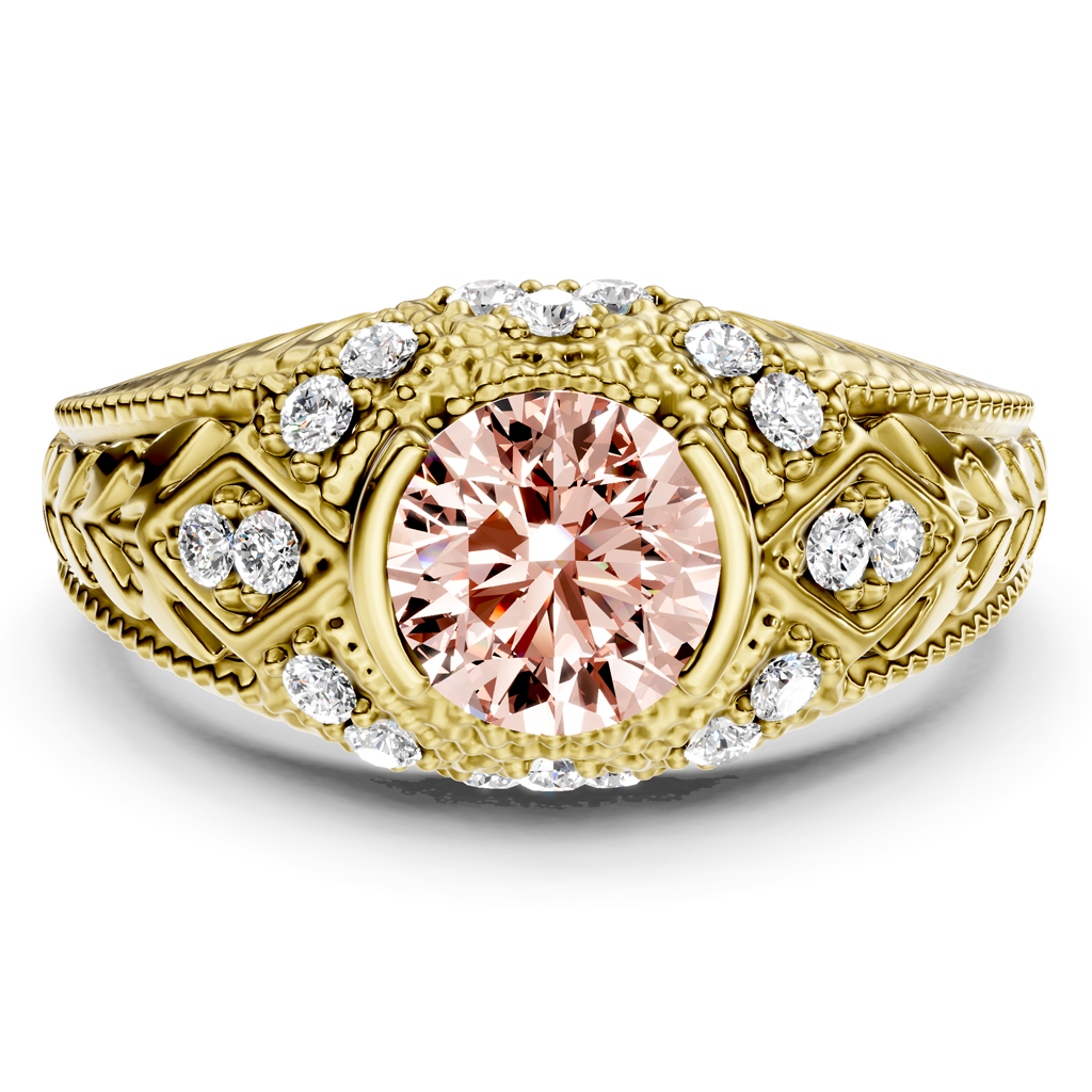 1.25-4.25 CT Round Cut Fancy Pink Diamonds - Engagement Ring