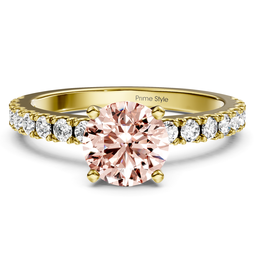 1.40-4.40 CT Round Cut Fancy Pink Diamonds - Engagement Ring