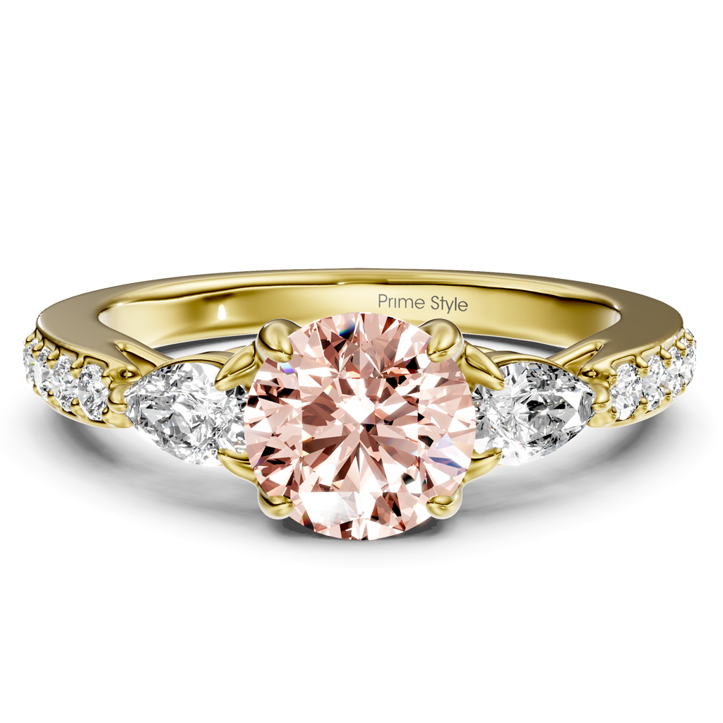 1.50-4.50 CT Pear & Round Cut Fancy Pink Diamonds - Engagement Ring