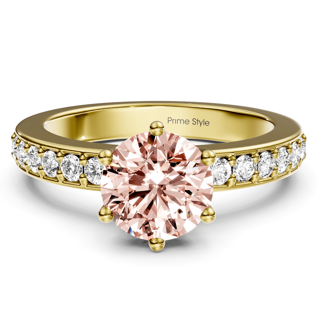 1.25 - 4.25 CT Round Cut Fancy Pink Diamonds - Engagement Ring - Primestyle.com