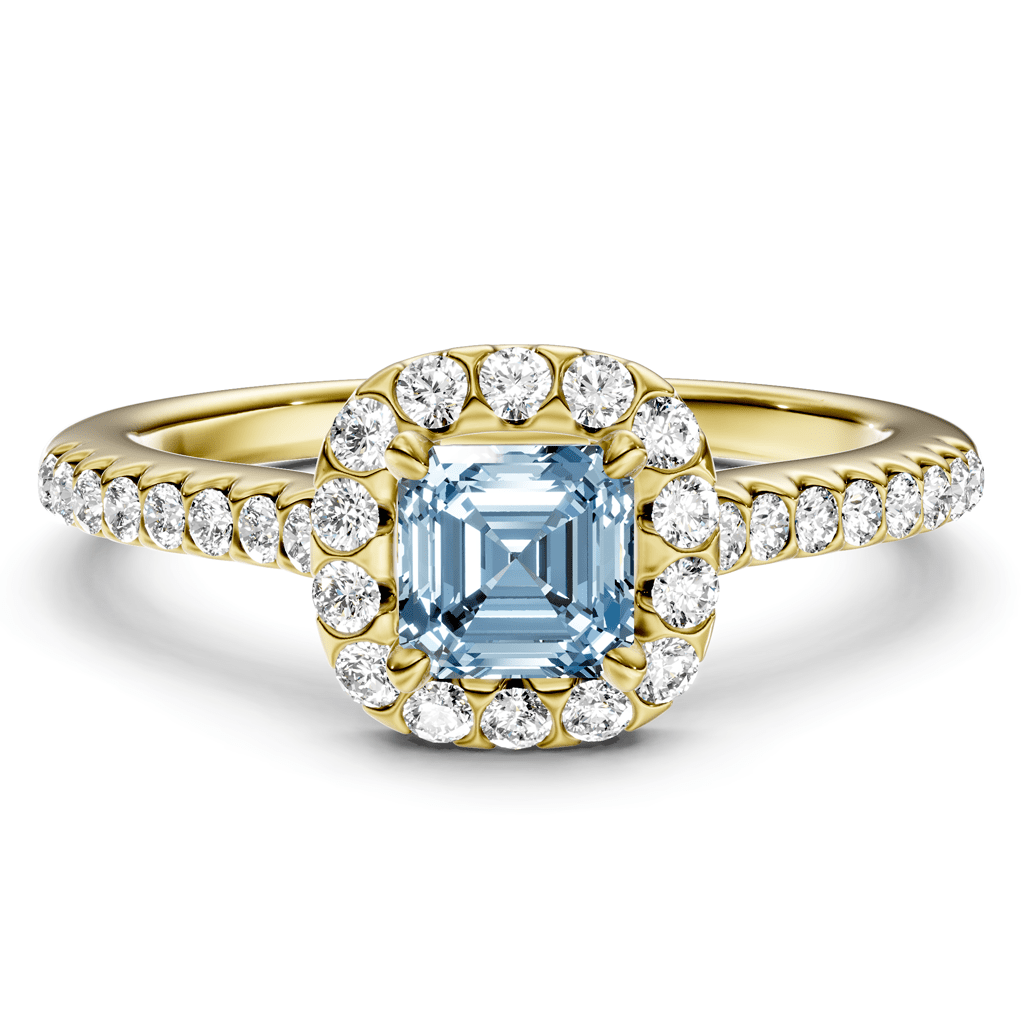1.35 - 4.35 CT Ascher & Round Cut Fancy Blue Diamonds - Engagement Ring - Primestyle.com