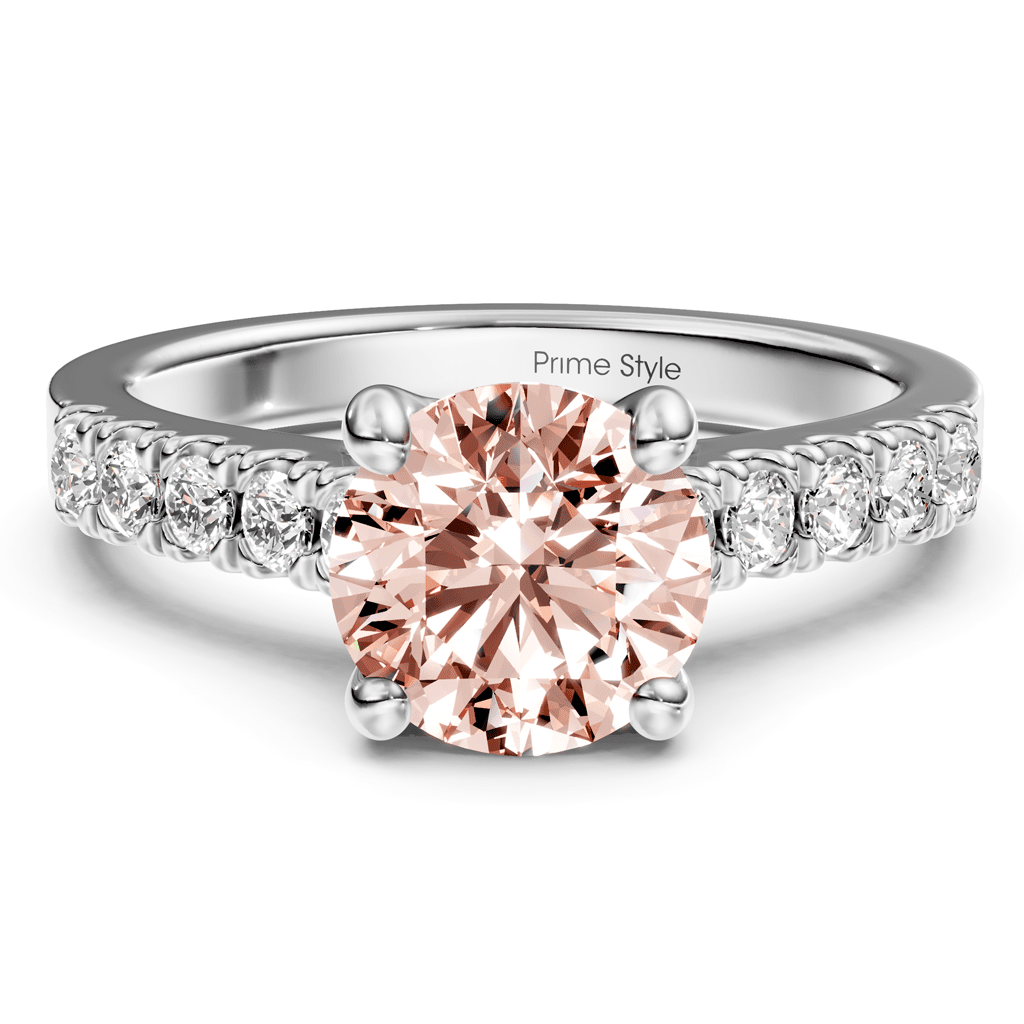 1.25 - 4.25 CT Round Cut Fancy Pink Diamonds - Engagement Ring - Primestyle.com