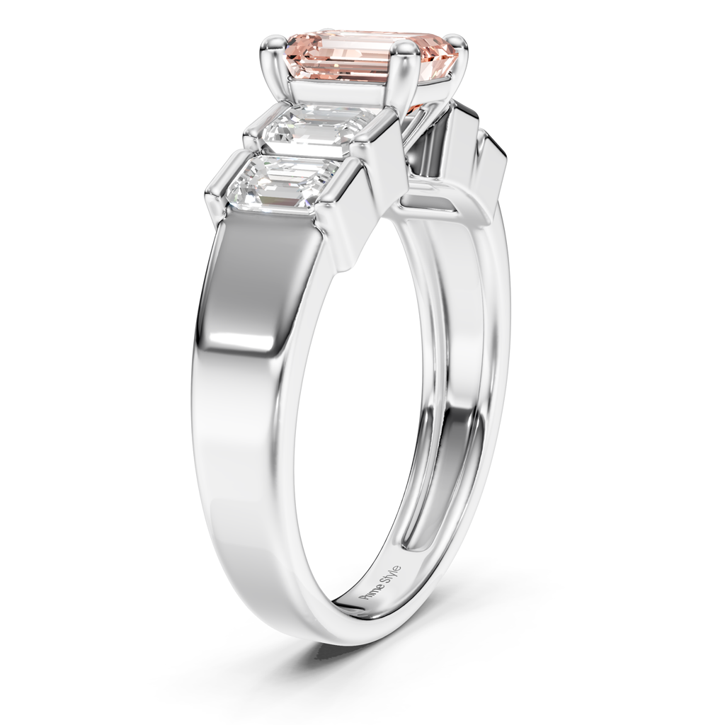 2.30-5.30 CT Emerald Cut Fancy Pink Diamonds - Engagement Ring