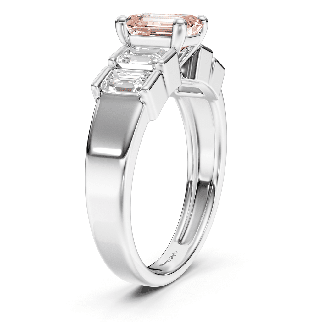 2.30 - 5.30 CT Emerald Cut Fancy Pink Diamonds - Engagement Ring - Primestyle.com