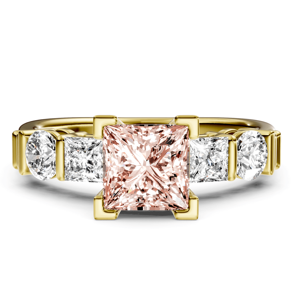 1.70 - 4.70 CT Princess & Round Cut Fancy Pink Diamonds - Engagement Ring - Primestyle.com
