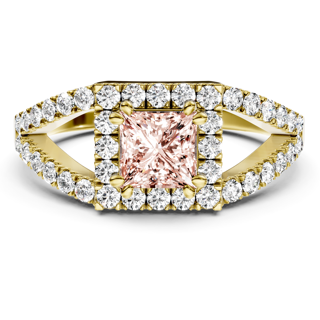 1.45-4.45 CT Princess & Round Cut Fancy Pink Diamonds - Engagement Ring