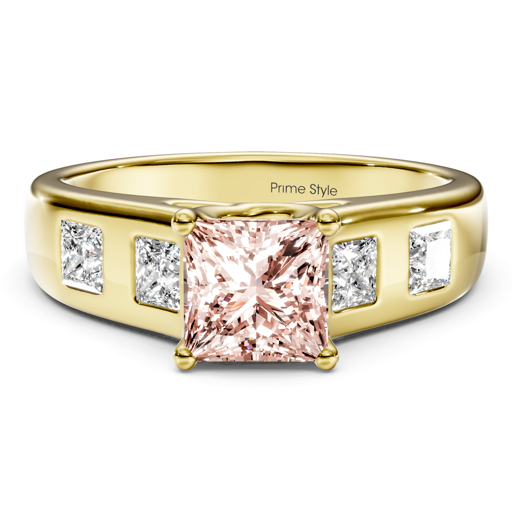 1.50-4.50 CT Princess Cut Fancy Pink Diamonds - Engagement Ring