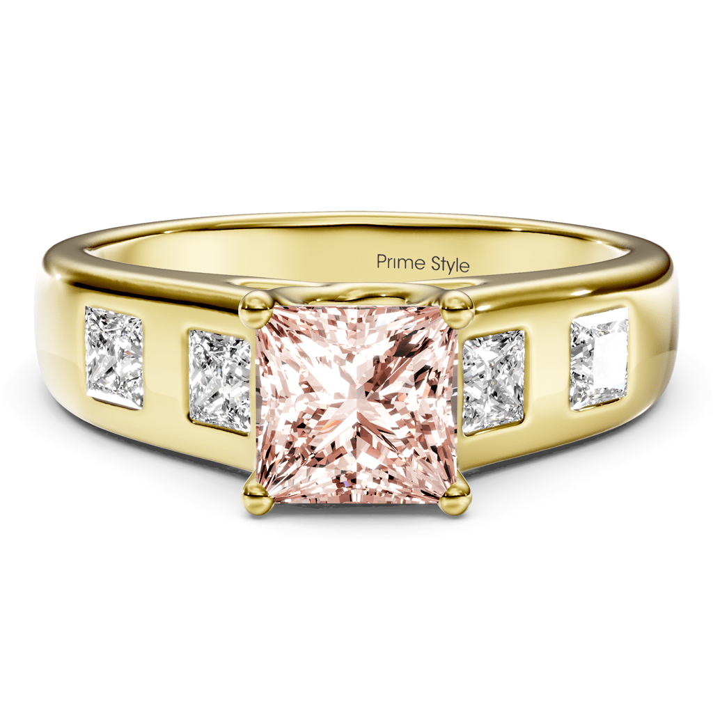 1.50 - 4.50 CT Princess Cut Fancy Pink Diamonds - Engagement Ring - Primestyle.com