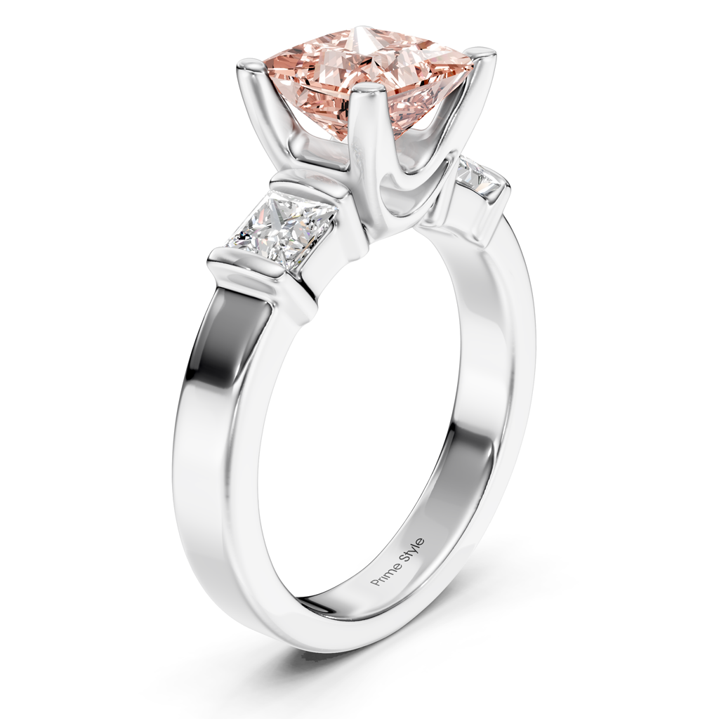 1.50-4.50 CT Princess Cut Fancy Pink Diamonds - Engagement Ring