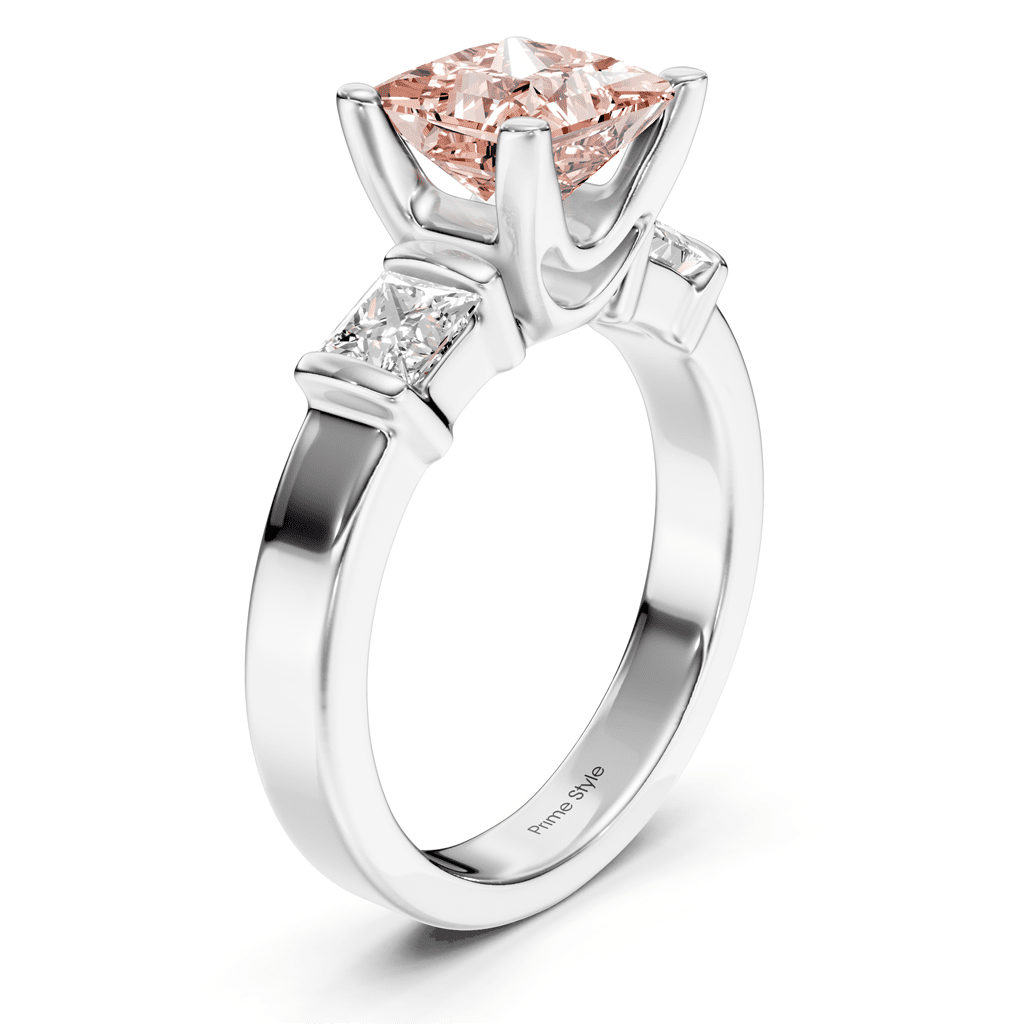 1.50 - 4.50 CT Princess Cut Fancy Pink Diamonds - Engagement Ring - Primestyle.com