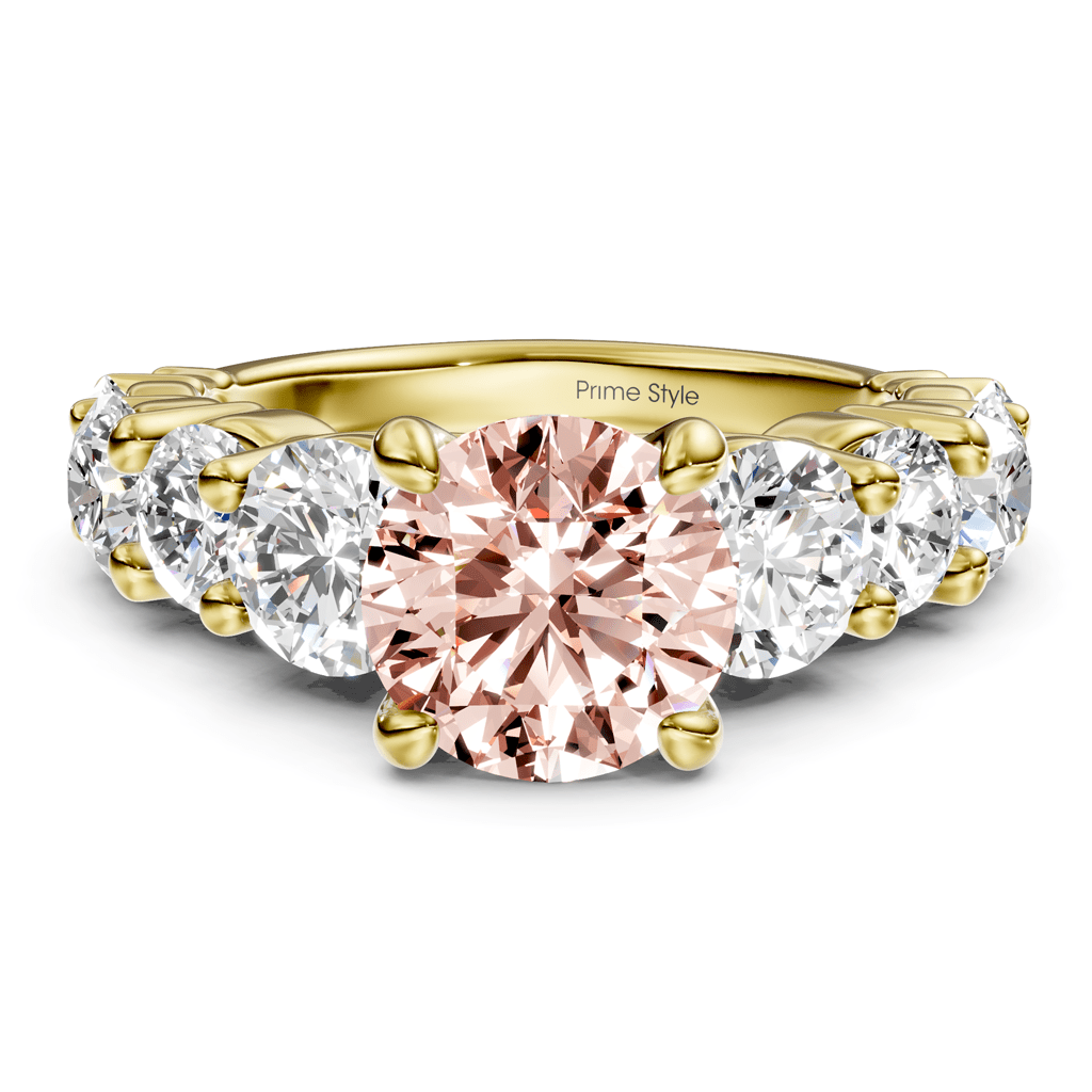 3.50 - 6.50 CT Round Cut Fancy Pink Diamonds - Engagement Ring - Primestyle.com