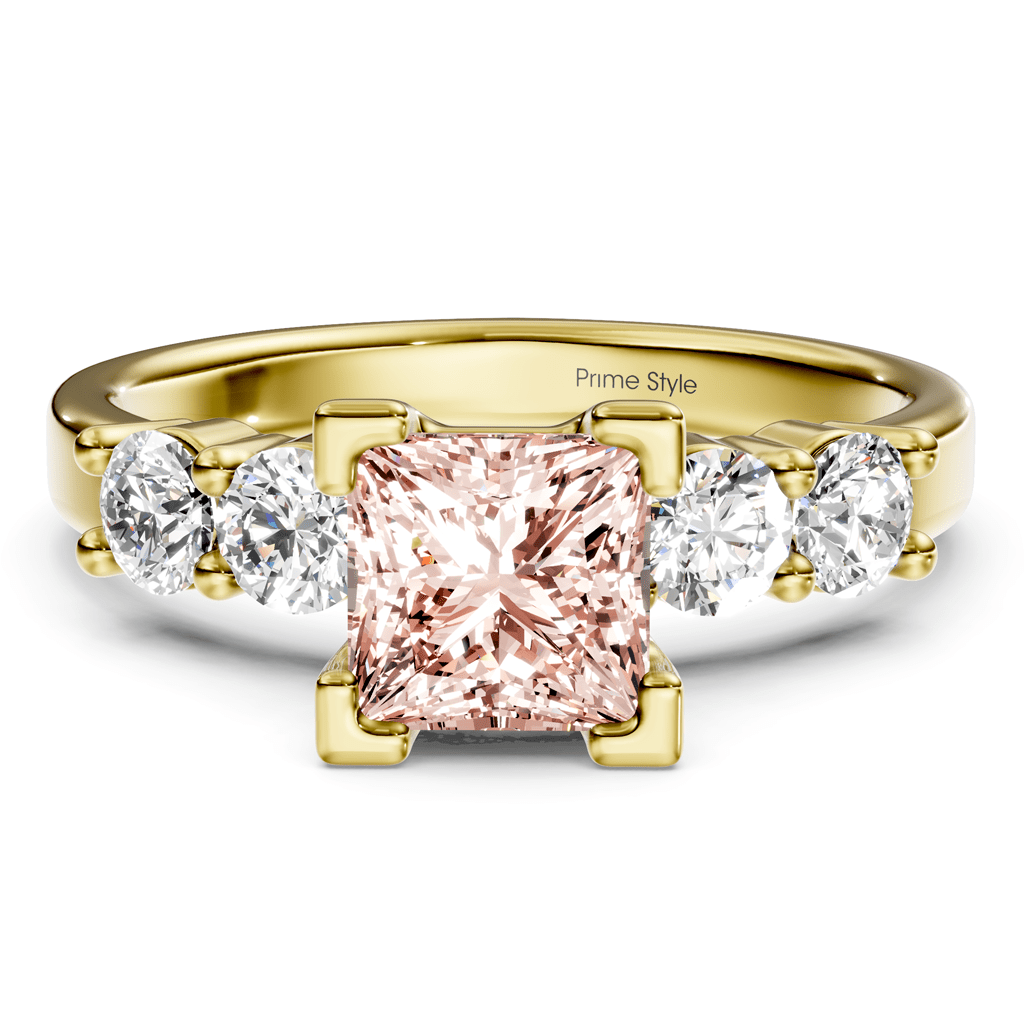 1.60 - 4.60 CT Princess & Round Cut Fancy Pink Diamonds - Engagement Ring - Primestyle.com