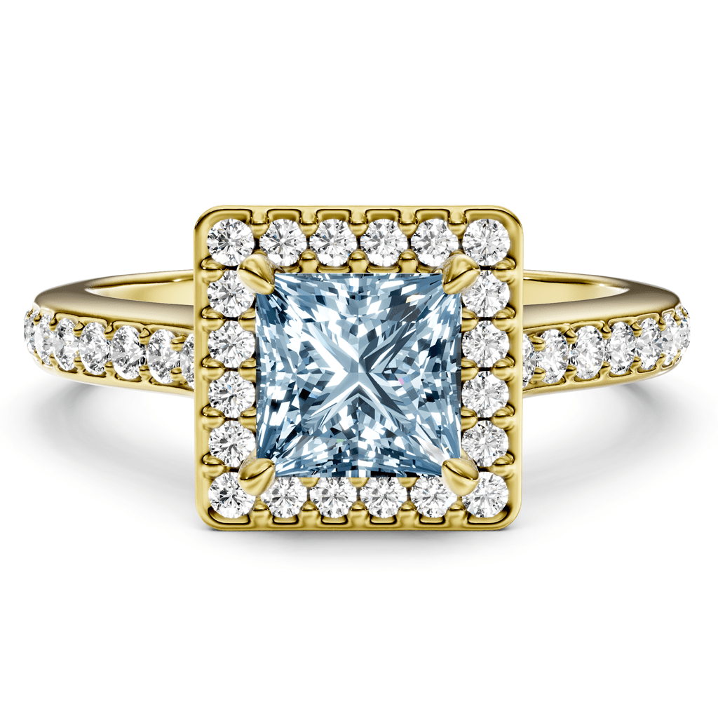 1.40 - 4.40 CT Princess & Round Cut Fancy Blue Diamonds - Engagement Ring - Primestyle.com