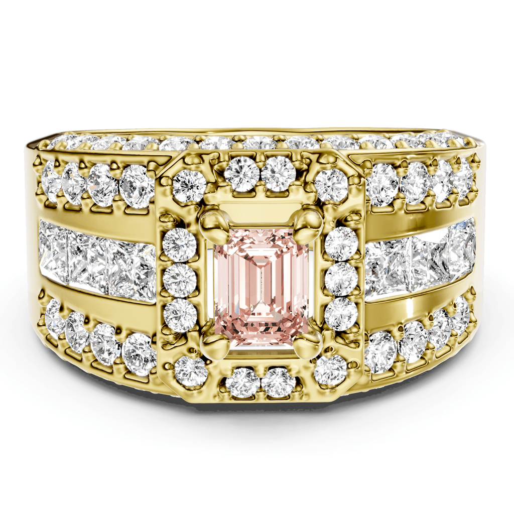 2.70-5.70 CT Emerald & Round Cut Fancy Pink Diamonds - Engagement Ring