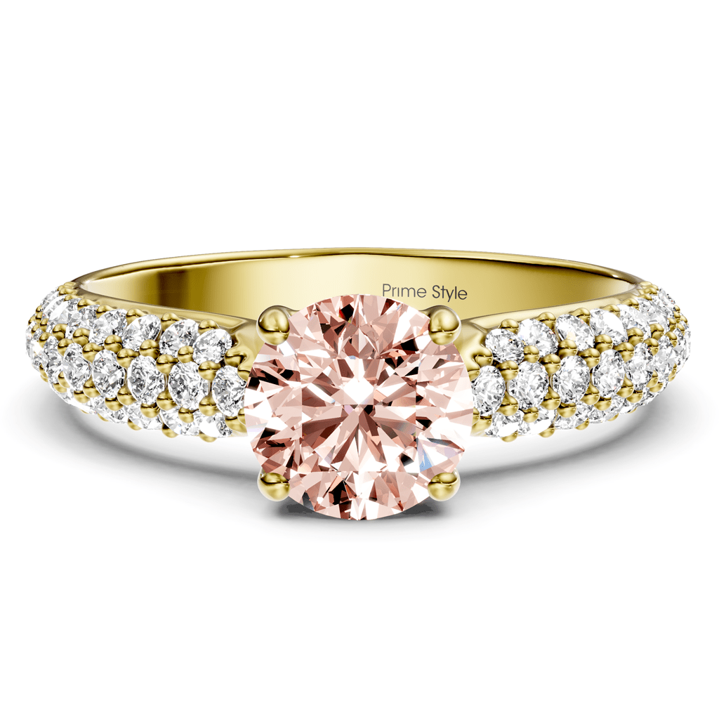 1.50 - 4.50 CT Round Cut Fancy Pink Diamonds - Engagement Ring - Primestyle.com